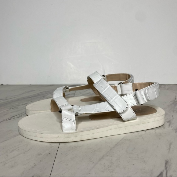 Stuart Weitzman Vail White Crocodile Sport Sandal 7B - Picture 13 of 13